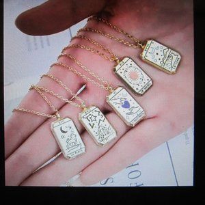 NEW - LIVELY - Tarot Card Symbol Goldtone Necklaces
